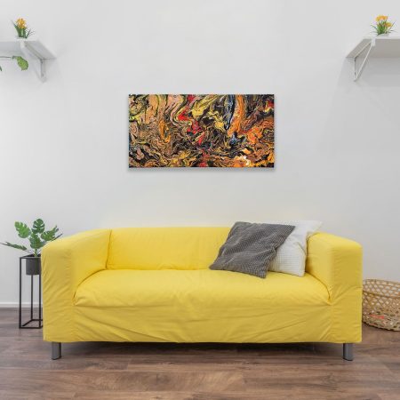 Golden Rush Fluid Painting