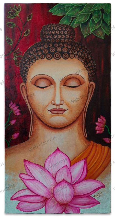 Lord Buddha Portrait in Acrylic Colors