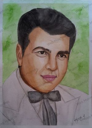Bollywood Legend Dharmendra Watercolor Painting