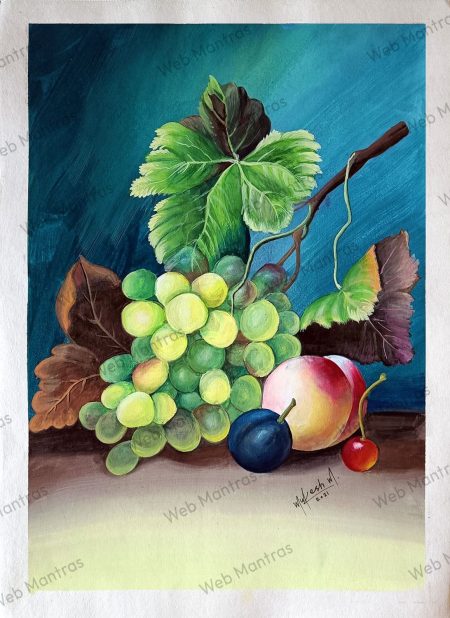 Grapes Painting with Poster Color