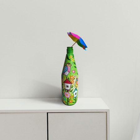 Hand Painted Bottle for Home Decor