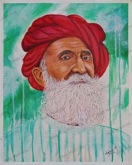 A Turbaned Old Man in Acrylic